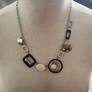 Lia Sophia Modern Black and Silver Necklace